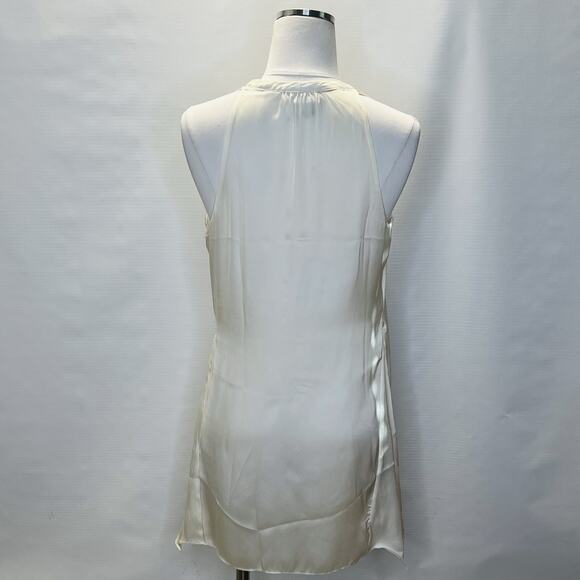Soft Surroundings White Sleeveless Ruffle Tunic Blouse Shirt Size Small Sheer - Picture 3 of 13